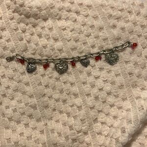 Stainless steel heart bracelet lobster claw clasp